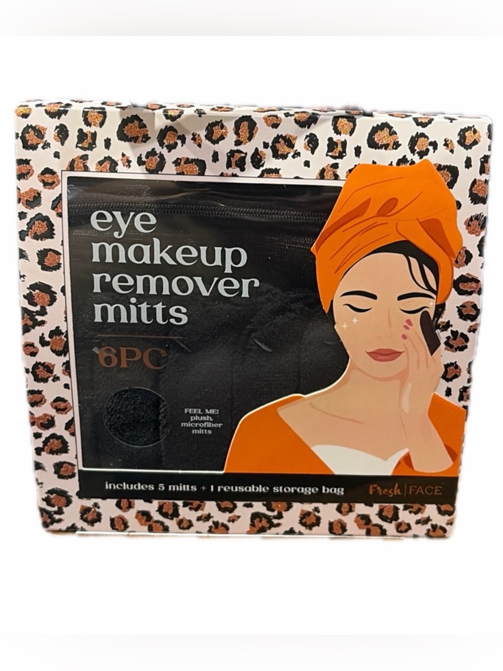 NIB Fresh Face 6 Piece Eye Makeup Remover Mitt Set